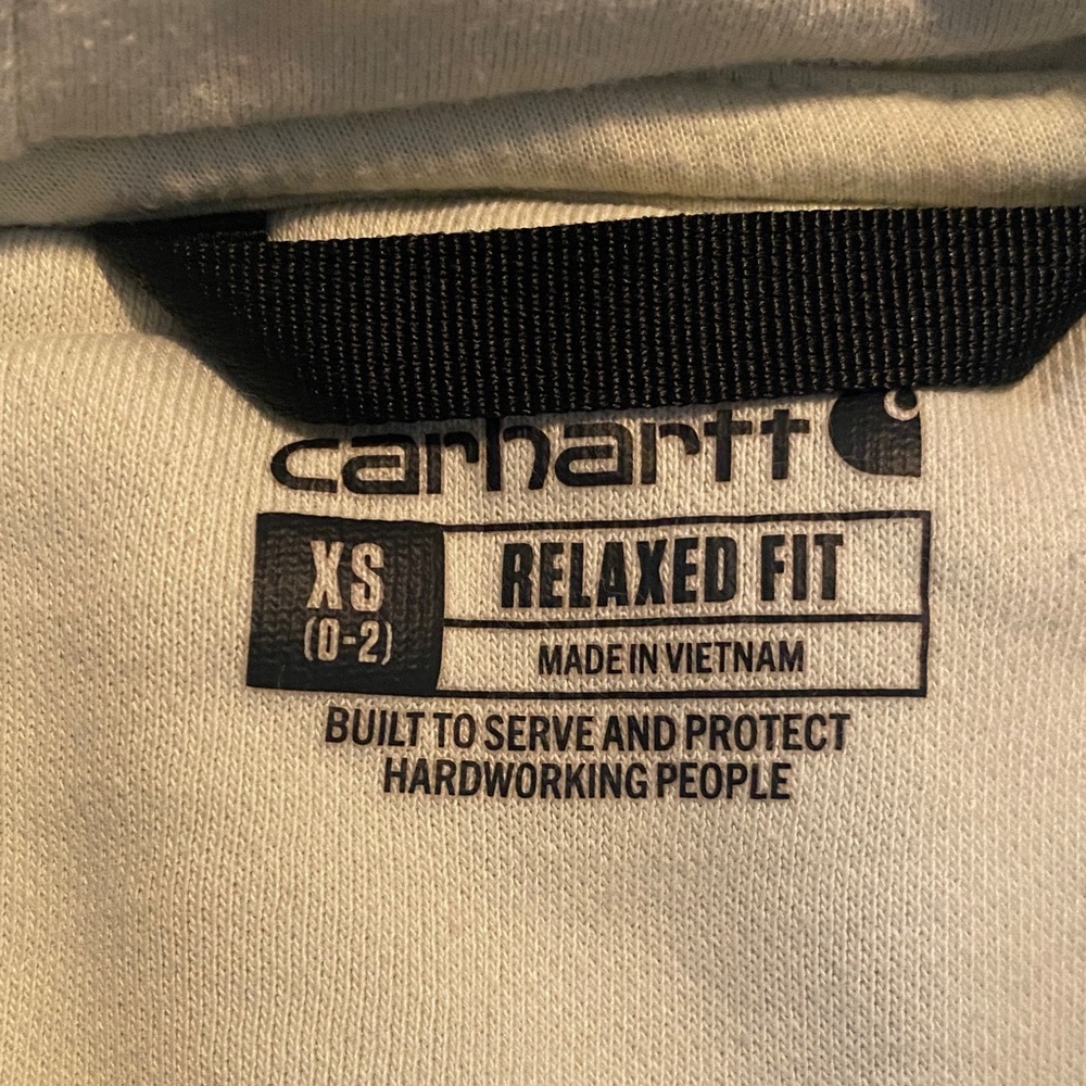 Carhartt light green Hoodie with Blue Logo and Sleeve Print XS - Picture 8 of 8